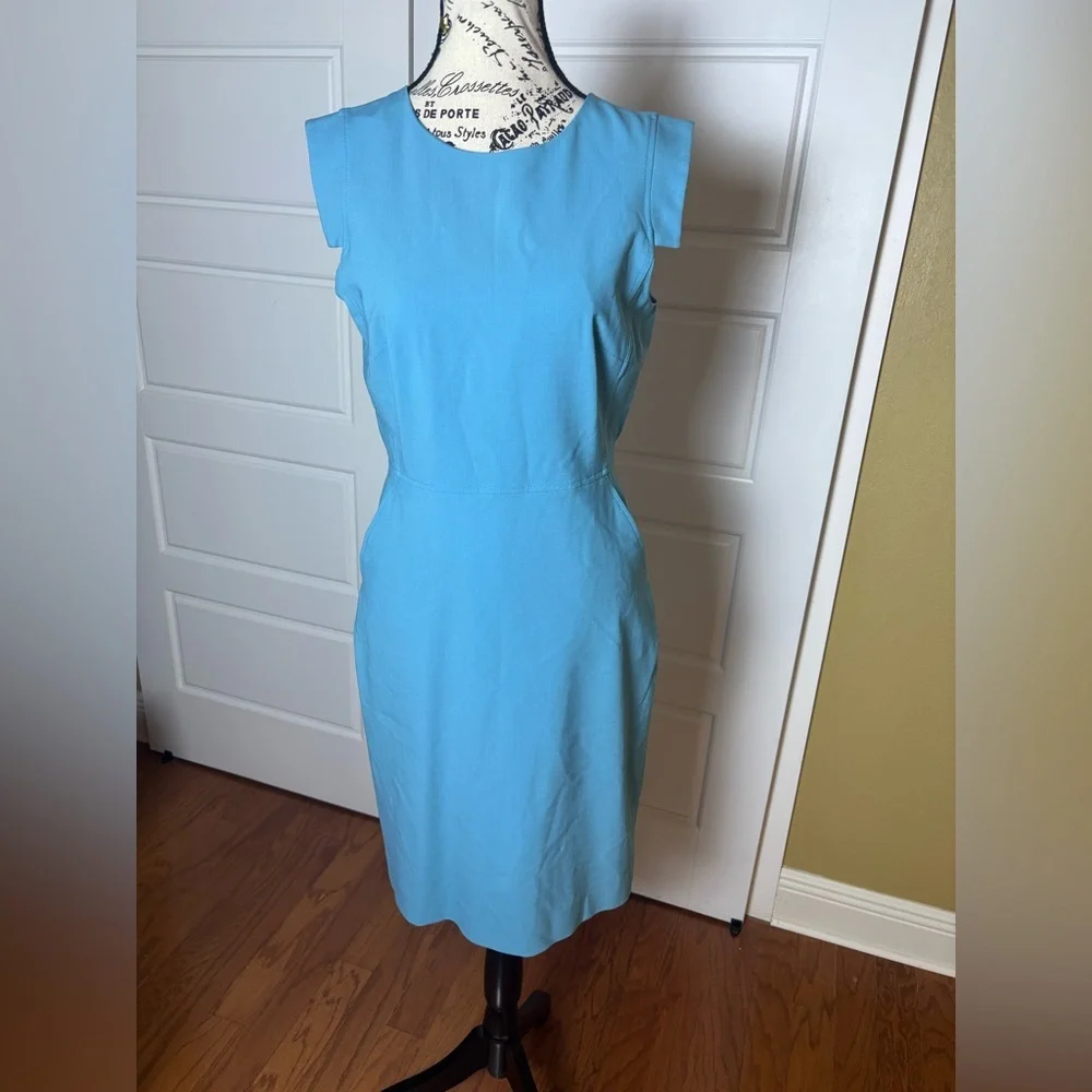 J Crew Tollengo Wool Resume Dress Monaco Blue - Picture 3 of 7